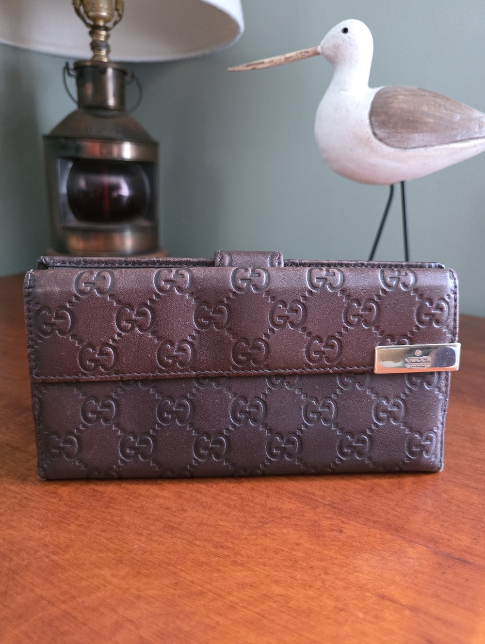 Gucci Guccissima Brown Leather Flap Wallet Gold Hardware COA - Picture 16 of 16